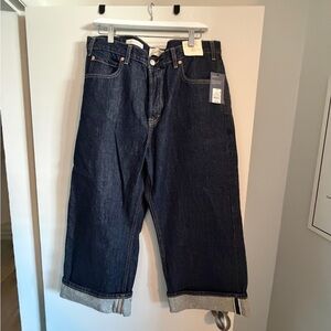 Dark Blue Denim Jeans universal threads - vintage wide leg size 12R